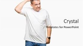  Presentation with arab - Slide deck having middle age arab man wearig background and a  colored foreground