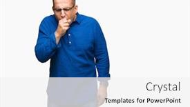  Presentation with arab - Cool new slide deck with middle age arab man wearing glasses over isolated background feeling unwell and coughing as symptom for cold or bronchitis healthcare concept backdrop and a white colored foreground