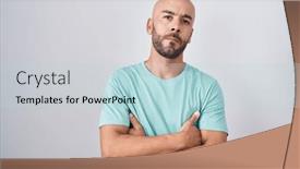  Presentation with 3 d man person - Slides having middle-age-bald-man-standing background and a light blue colored foreground