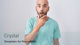  Presentation with bald - PPT layouts consisting of middle-age-bald-man-standing background and a light blue colored foreground