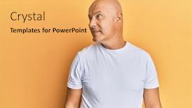  Presentation with man in nature - Slide deck consisting of middle-age-bald-man-wearing background and a yellow colored foreground