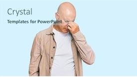 Presentation with bald - PPT layouts enhanced with middle-age-bald-man-wearing background and a sky blue colored foreground