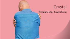  Presentation with self care - Cool new PPT theme with middle-age-bald-man-wearing backdrop and a coral colored foreground