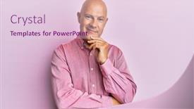  Presentation with pink business - Beautiful presentation theme featuring middle-age-bald-man-wearing backdrop and a lemonade colored foreground