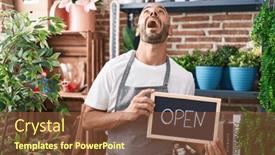  Presentation with bald - Theme having middle-age-bald-man-working background and a  colored foreground