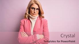  Presentation with business pink - Presentation with middle-age-beautiful-blonde-business background and a coral colored foreground