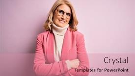  Presentation with business pink - Presentation with middle-age-beautiful-blonde-business background and a coral colored foreground