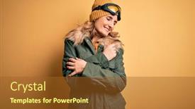  Presentation with confident love - Audience pleasing presentation consisting of middle-age-beautiful-blonde-skier backdrop and a tawny brown colored foreground