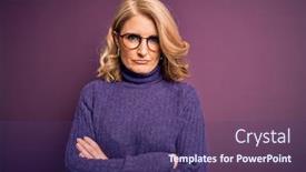  Presentation with negative - Theme having middle-age-beautiful-blonde-woman background and a violet colored foreground