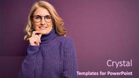  Presentation with middle east camel caravan - Cool new slide set with middle-age-beautiful-blonde-woman backdrop and a violet colored foreground