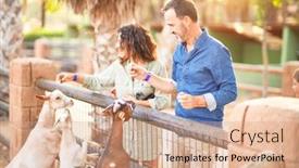  Presentation with park - Presentation enhanced with middle-age-beautiful-couple-smiling background and a coral colored foreground