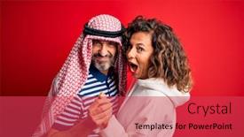  Presentation with dance beautiful couple dancing ballroom - Slide deck having middle-age-beautiful-couple-wearing background and a red colored foreground