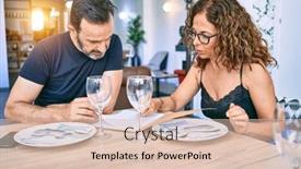  Presentation with restaurant menu - Amazing presentation having middle-age-beautiful-couple-wearing backdrop and a lemonade colored foreground
