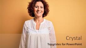  Presentation with hair dress - Cool new presentation with middle-age-beautiful-curly-hair backdrop and a coral colored foreground