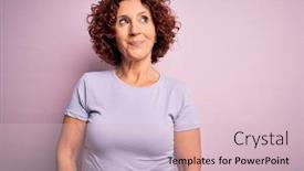  Presentation with curly hair - Colorful presentation theme enhanced with middle-age-beautiful-curly-hair backdrop and a lemonade colored foreground