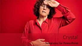  Presentation with fever - Cool new presentation theme with middle-age-beautiful-curly-hair backdrop and a crimson colored foreground