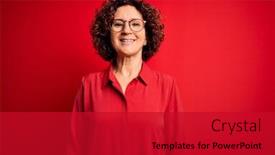  Presentation with curly hair - Audience pleasing presentation consisting of middle-age-beautiful-curly-hair and a crimson colored foreground