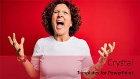 Presentation with curly hair - Beautiful slide set featuring middle-age-beautiful-curly-hair backdrop and a red colored foreground