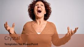  Presentation with yelling - Theme featuring middle-age-beautiful-curly-hair background and a red colored foreground