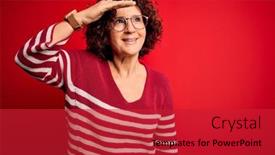  Presentation with far away - Beautiful theme featuring middle-age-beautiful-curly-hair backdrop and a red colored foreground