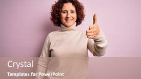  Presentation with business pink - Beautiful slide set featuring middle-age-beautiful-curly-hair backdrop and a coral colored foreground