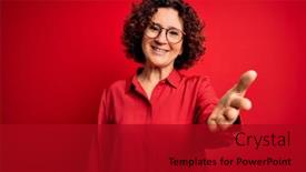  Presentation with curly hair - Theme having middle-age-beautiful-curly-hair background and a crimson colored foreground