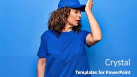  Presentation with memory - Presentation theme consisting of middle-age-beautiful-delivery-woman background and a teal colored foreground