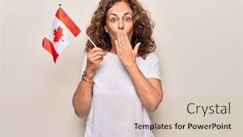  Presentation with patriotic - Amazing presentation theme having middle-age-beautiful-patriotic-woman backdrop and a soft green colored foreground