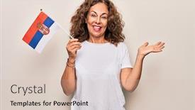  Presentation with patriotic - Colorful presentation enhanced with middle-age-beautiful-patriotic-woman backdrop and a soft green colored foreground