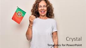  Presentation with patriotic - Cool new presentation theme with middle-age-beautiful-patriotic-woman backdrop and a soft green colored foreground