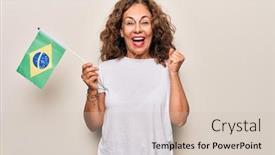  Presentation with patriotic - Slides having middle-age-beautiful-patriotic-woman background and a soft green colored foreground