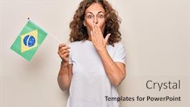  Presentation with patriotic - Presentation design consisting of middle-age-beautiful-patriotic-woman background and a soft green colored foreground