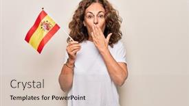  Presentation with patriotic - Cool new theme with middle-age-beautiful-patriotic-woman backdrop and a soft green colored foreground