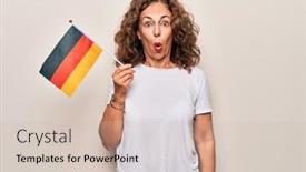  Presentation with patriotic - Slide set featuring middle-age-beautiful-patriotic-woman background and a soft green colored foreground