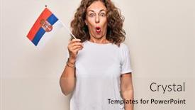  Presentation with patriotic - Beautiful presentation design featuring middle-age-beautiful-patriotic-woman backdrop and a soft green colored foreground