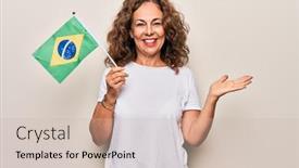  Presentation with patriotic - Slides consisting of middle-age-beautiful-patriotic-woman background and a soft green colored foreground