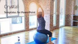  Presentation with middle class - Slide deck featuring middle-age-beautiful-sportswoman-doing background and a coral colored foreground