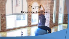  Presentation with middle class - Theme having middle-age-beautiful-sportswoman-doing background and a coral colored foreground