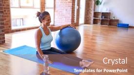  Presentation with middle class - PPT layouts featuring middle-age-beautiful-sportswoman-smiling background and a coral colored foreground