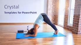  Presentation with dolphin - Beautiful theme featuring middle-age-beautiful-sportwoman-standing backdrop and a sky blue colored foreground