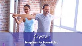  Presentation with middle class - Cool new PPT theme with middle-age-beautiful-sporty-couple backdrop and a ocean colored foreground