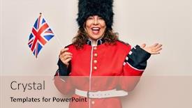  Presentation with traditional kingdom - Slides with middle-age-beautiful-wales-guard background and a soft green colored foreground