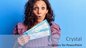  Presentation with airline - Presentation featuring middle-age-beautiful-woman-holding background and a light blue colored foreground