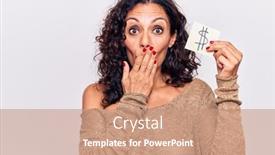  Presentation with symbol - Beautiful slide set featuring middle-age-beautiful-woman-holding backdrop and a coral colored foreground