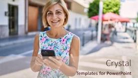  Presentation with park - PPT layouts having middle-age-beautiful-woman-using background and a lemonade colored foreground