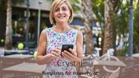  Presentation with park - Slides featuring middle-age-beautiful-woman-using background and a coral colored foreground