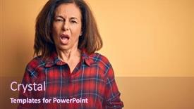  Presentation with mouth - Theme featuring middle-age-beautiful-woman-wearing background and a tawny brown colored foreground