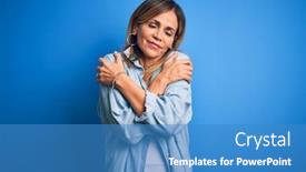  Presentation with confident love - Slides having middle-age-beautiful-woman-wearing background and a teal colored foreground