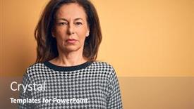  Presentation with simple - Slides consisting of middle-age-beautiful-woman-wearing background and a gray colored foreground