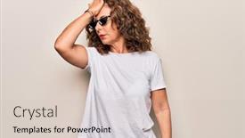  Presentation with life insurance concept white - PPT layouts consisting of middle-age-beautiful-woman-wearing background and a soft green colored foreground